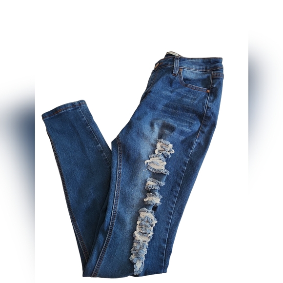 Best Quality Brand Plus Womens Jeans Distressed Destructed Skinny Jeans size 13 - Picture 5 of 5